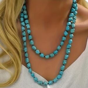 Natural Tumbled Turquoise Stone Beaded Necklace New